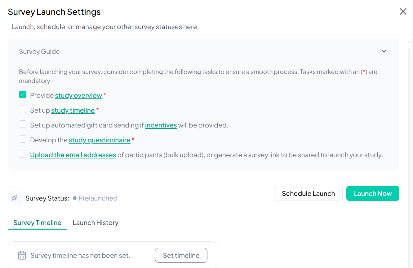 Launch survey